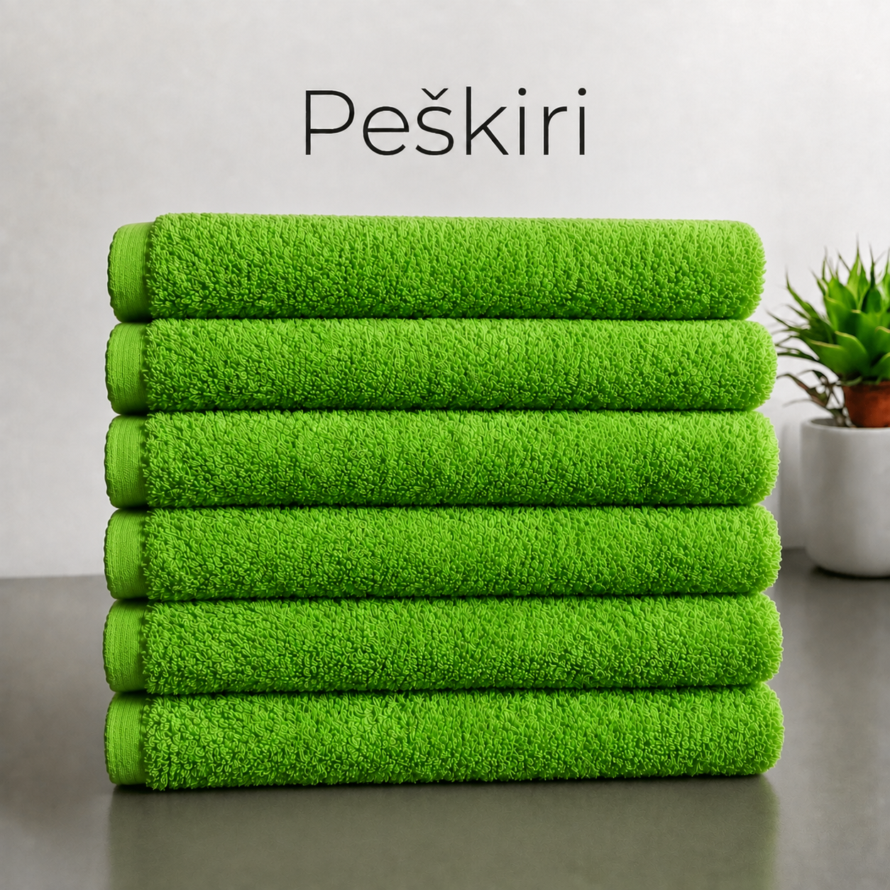 Peškir glat 30x50cm, 6kom, 400g/m2 Zeleni