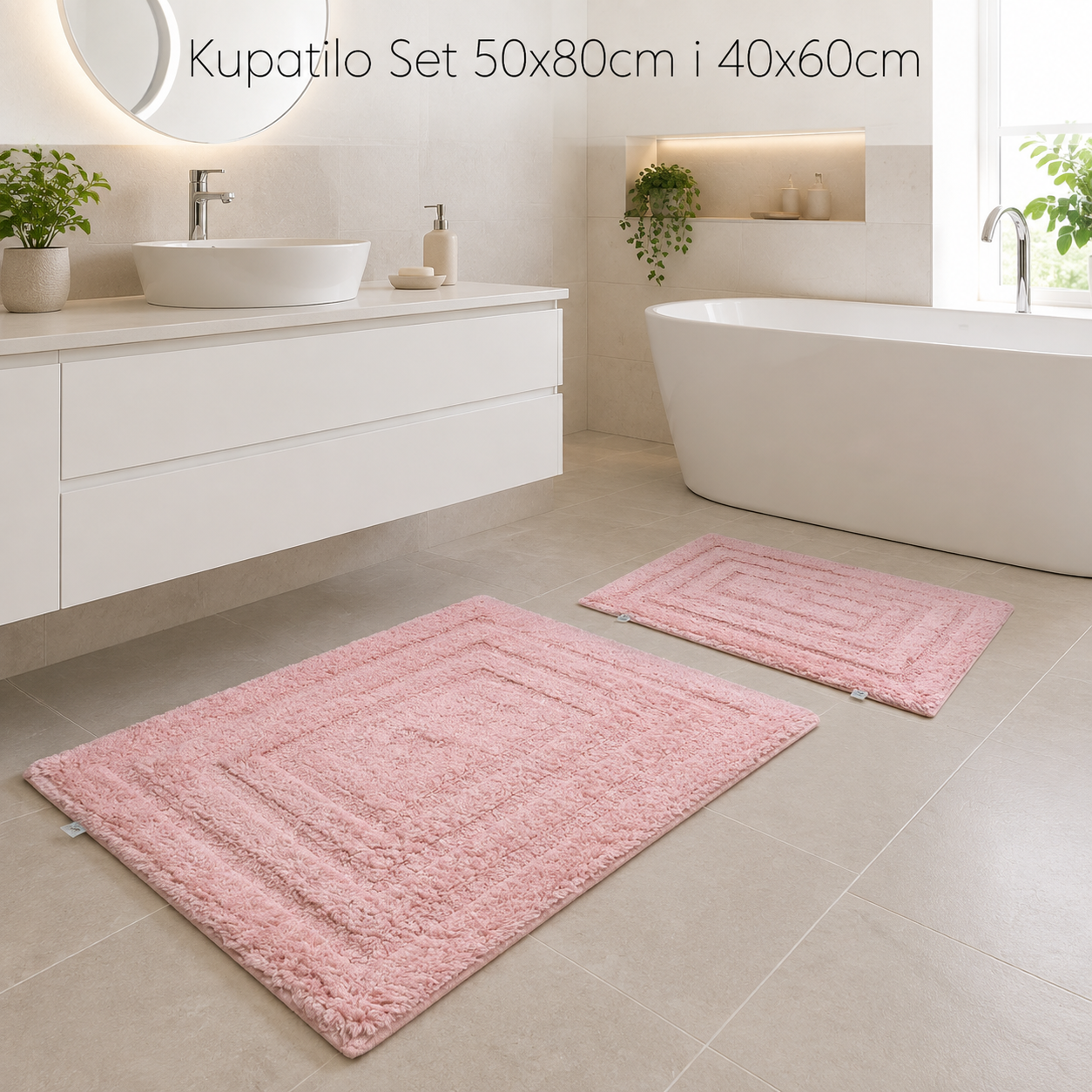 Kupatilo Set 50x80cm i 40x60cm Roze