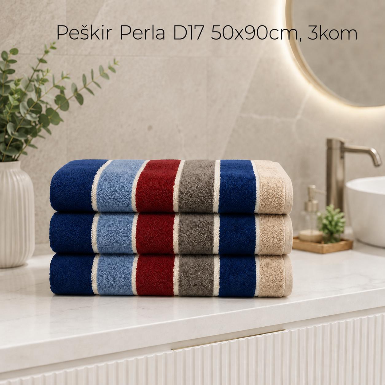Peškir Perla D17 50x90cm, 3kom