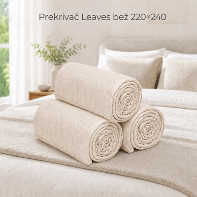 Prekrivač Leaves bež 220×240