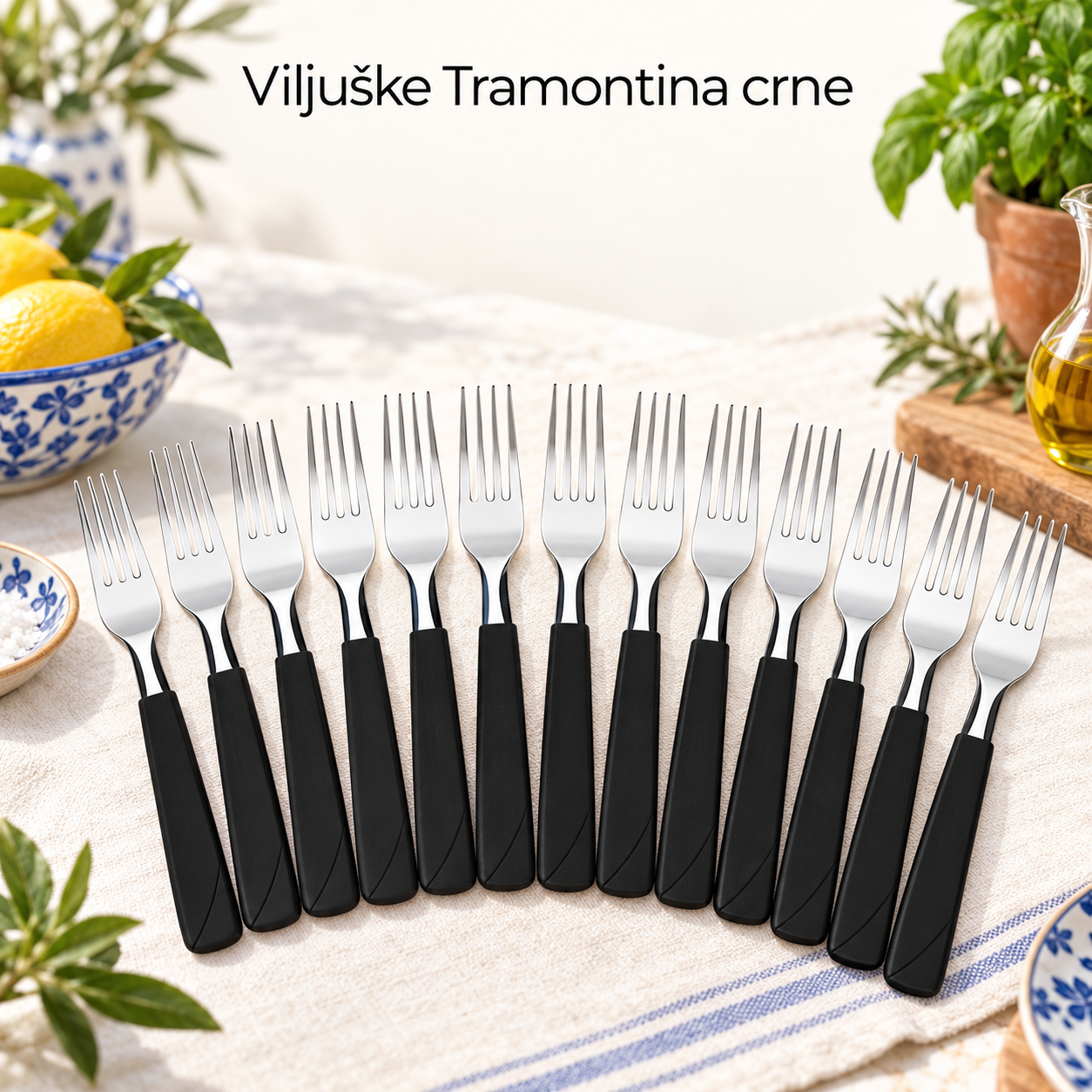 Viljuške Tramontina crne