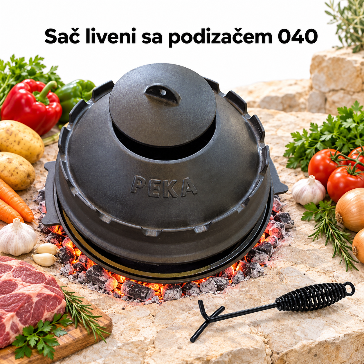 Sač liveni sa podizačem 040