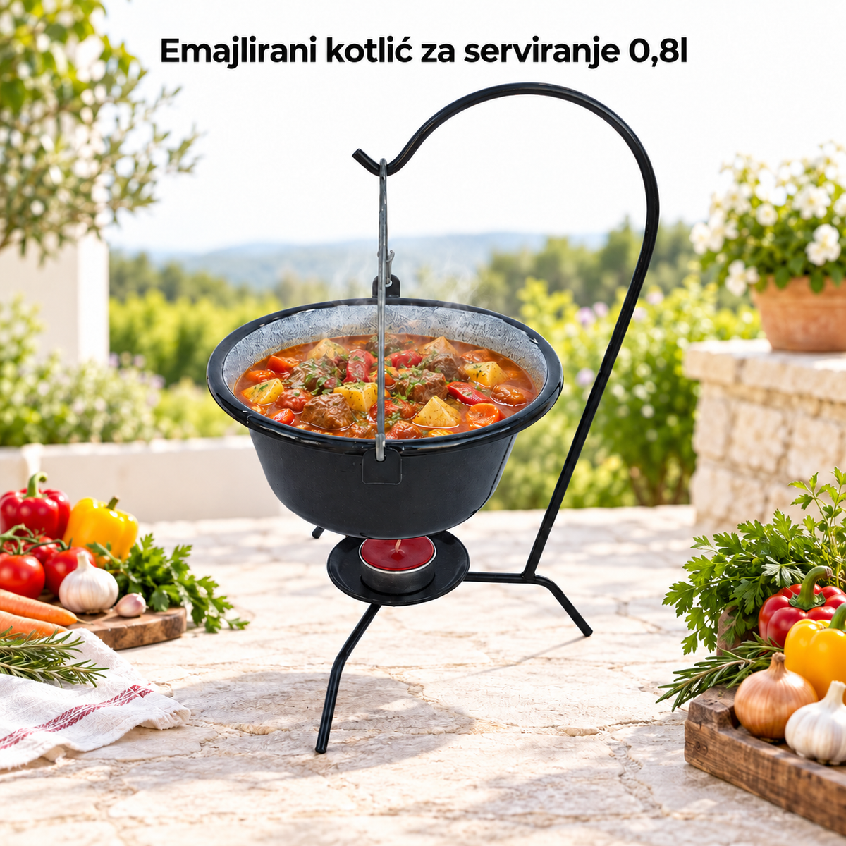 Emajlirani kotlić za serviranje 0,8l