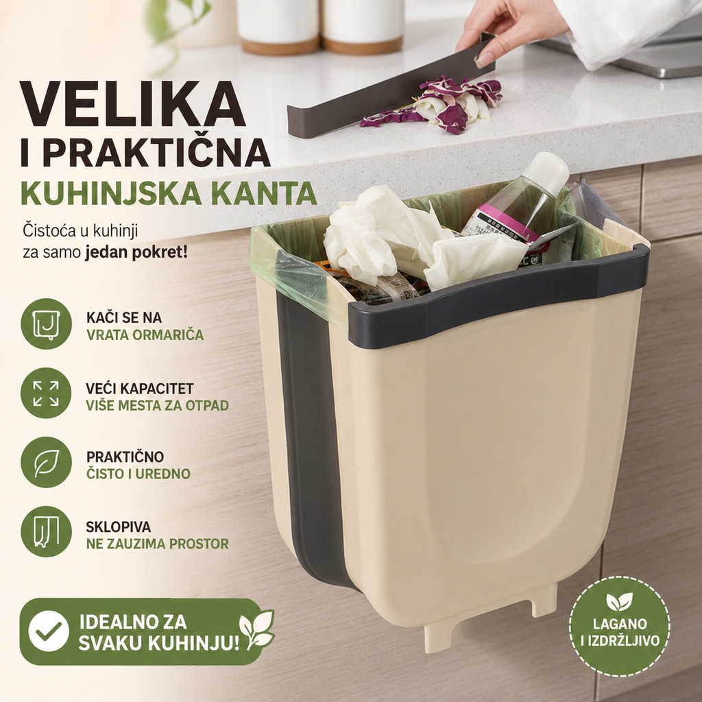 Sklopiva viseća kanta za smeće 9 L