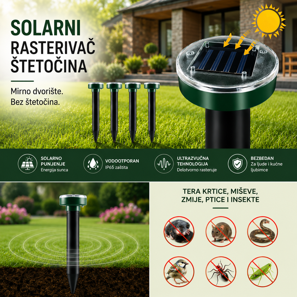 Ultrazvučni solarni rasterivači protiv štetočina