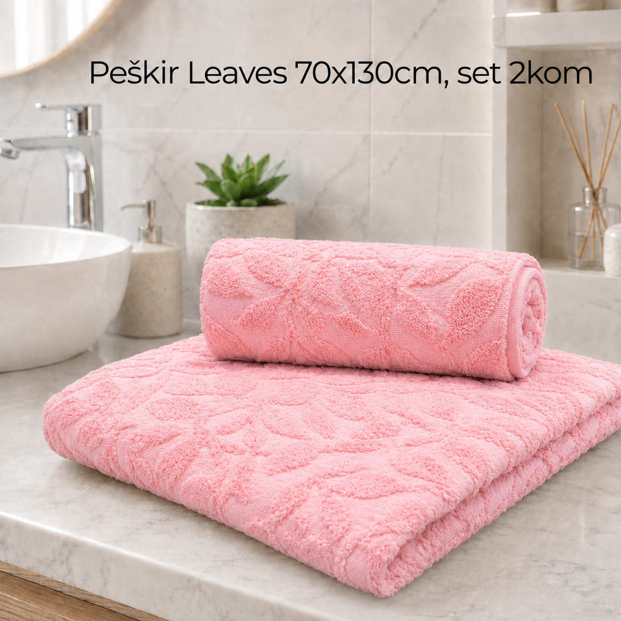 Peškir Leaves 70x130cm, set 2kom