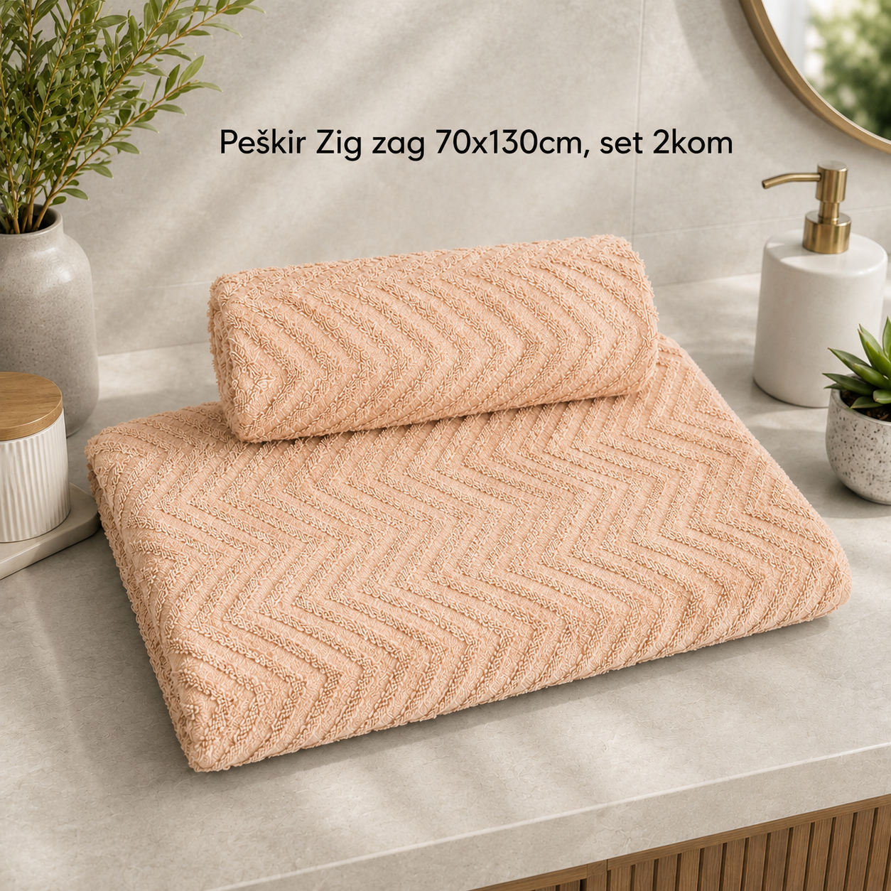 Peškir Zig zag 70x130cm, set 2kom