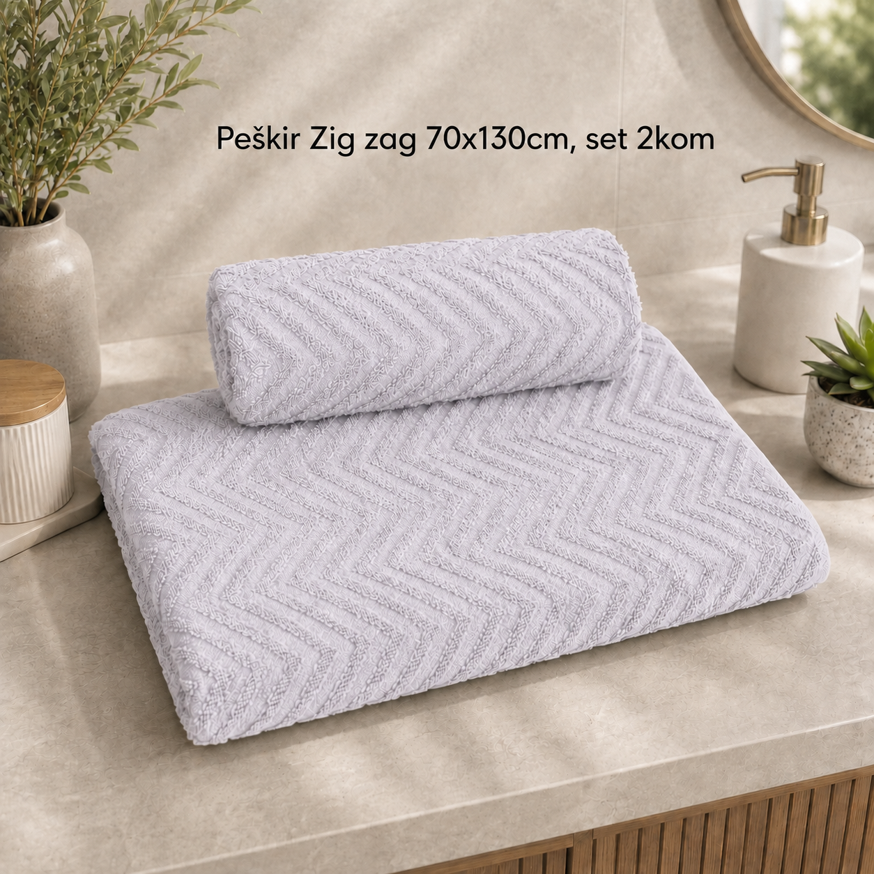 Peškir Zig zag 70x130cm, set 2kom