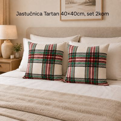 Jastučnica Tartan 40×40cm, set 2kom