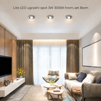 Lite LED ugradni spot GU10 3x3W 3000K hrom, set 3kom