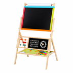KINDER HOME Dečija drvena tabla, stativ 3 u 1 - tabla, magnetna tabla, tabla sa dodacima