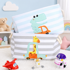 KINDER HOME Kutija za odlaganje igračaka, odeće, kozmetike, sklopiva, sa pogodnim ručkama, za dečiju sobu, spavaću sobu, dnevnu sobu - žirafa