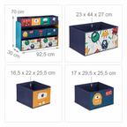 KINDER HOME Organizator dečijih igračaka, polica, delovi sa 9 kutija za odlaganje tekstila - Monster