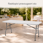 Pravougaoni sto 180x74, preklop