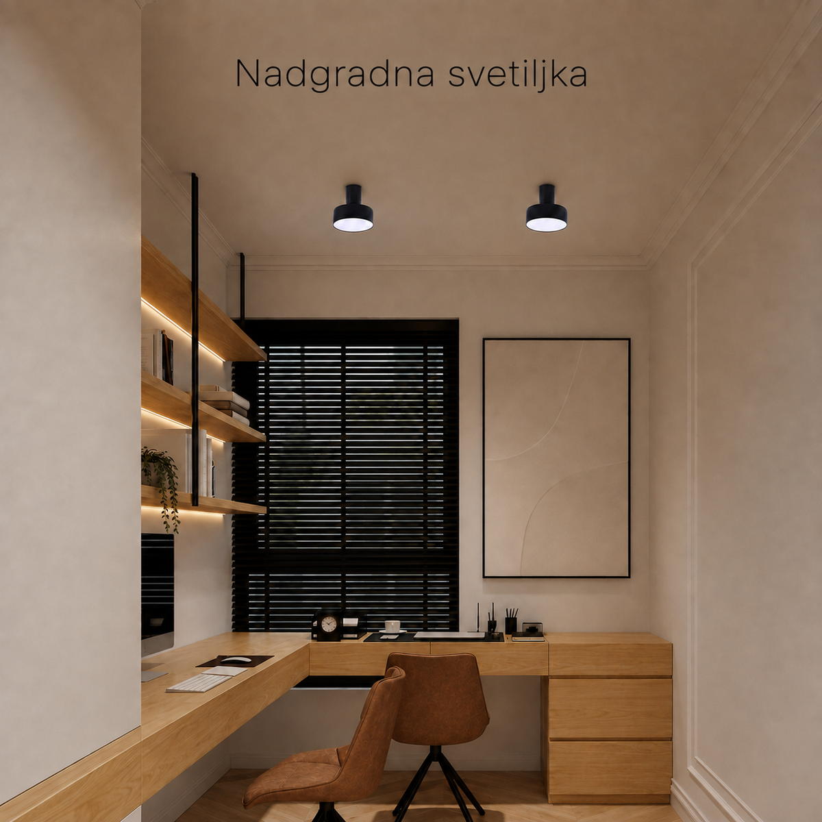 Solvo nadgradna svetiljka, 10W, CRNA LUX0160