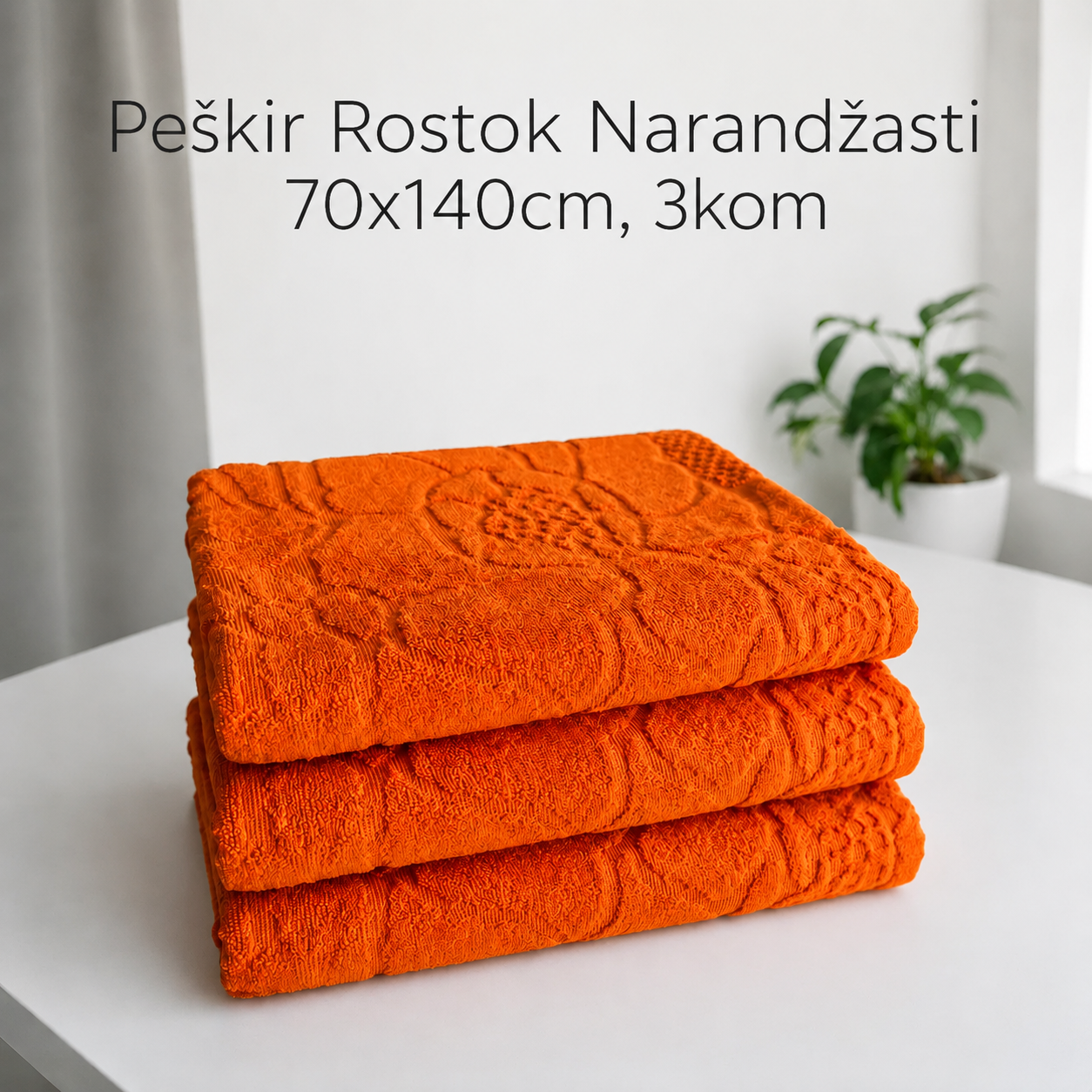 Peškir Rostok Narandžasti 70x140cm, 3kom