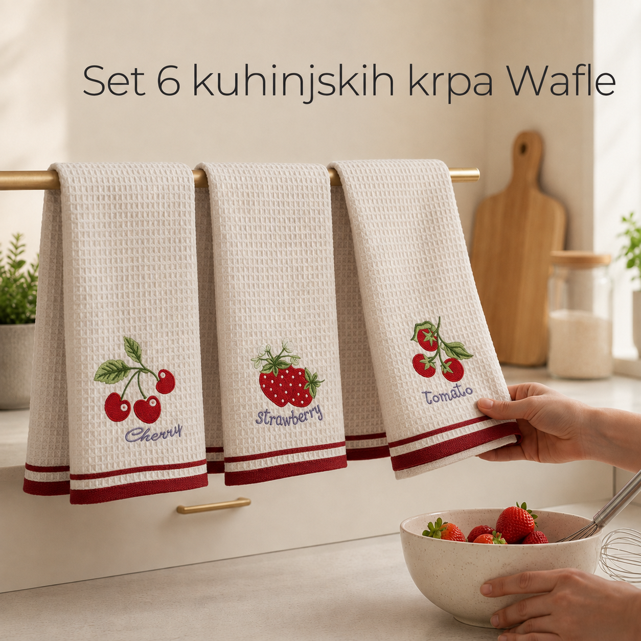 Set 6 kuhinjskih krpa Wafle