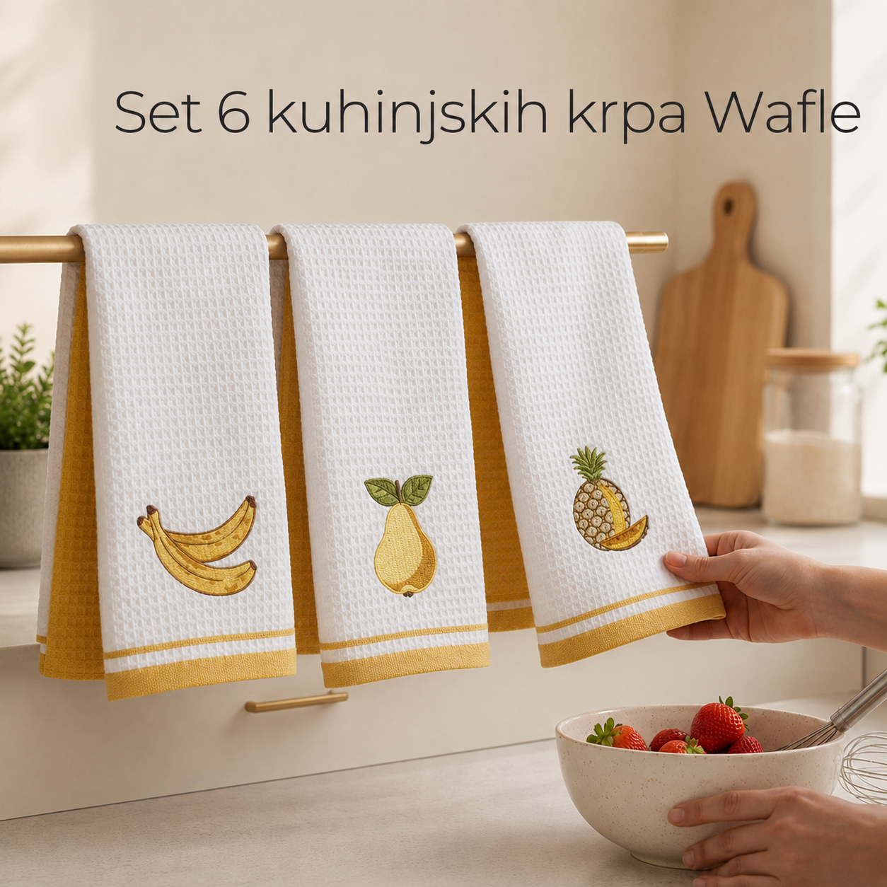 Set 6 kuhinjskih krpa Wafle