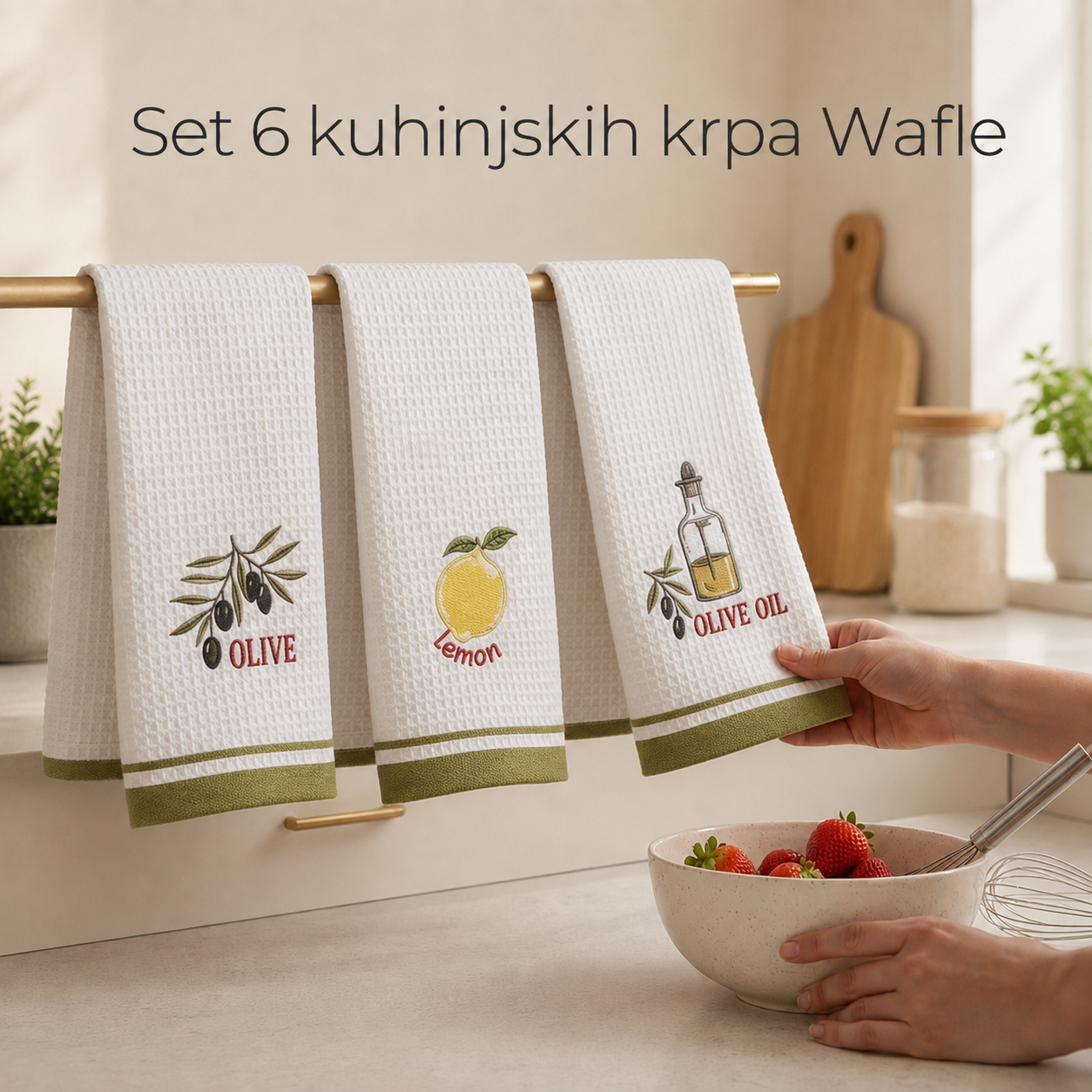 Set 6 kuhinjskih krpa Wafle