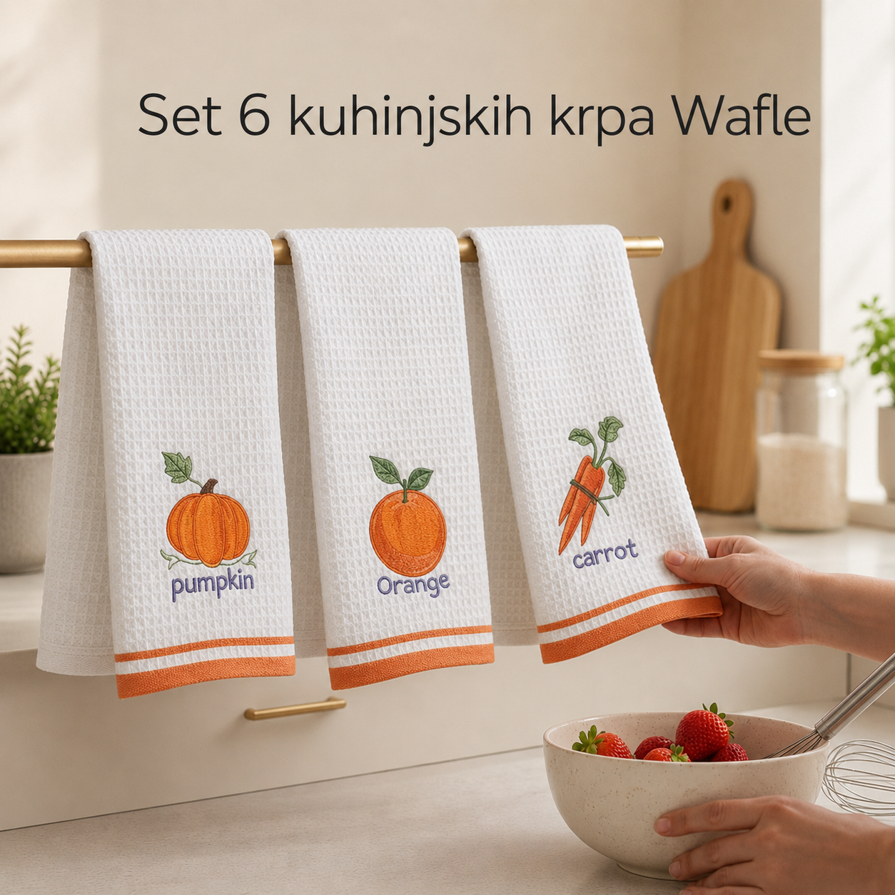 Set 6 kuhinjskih krpa Wafle