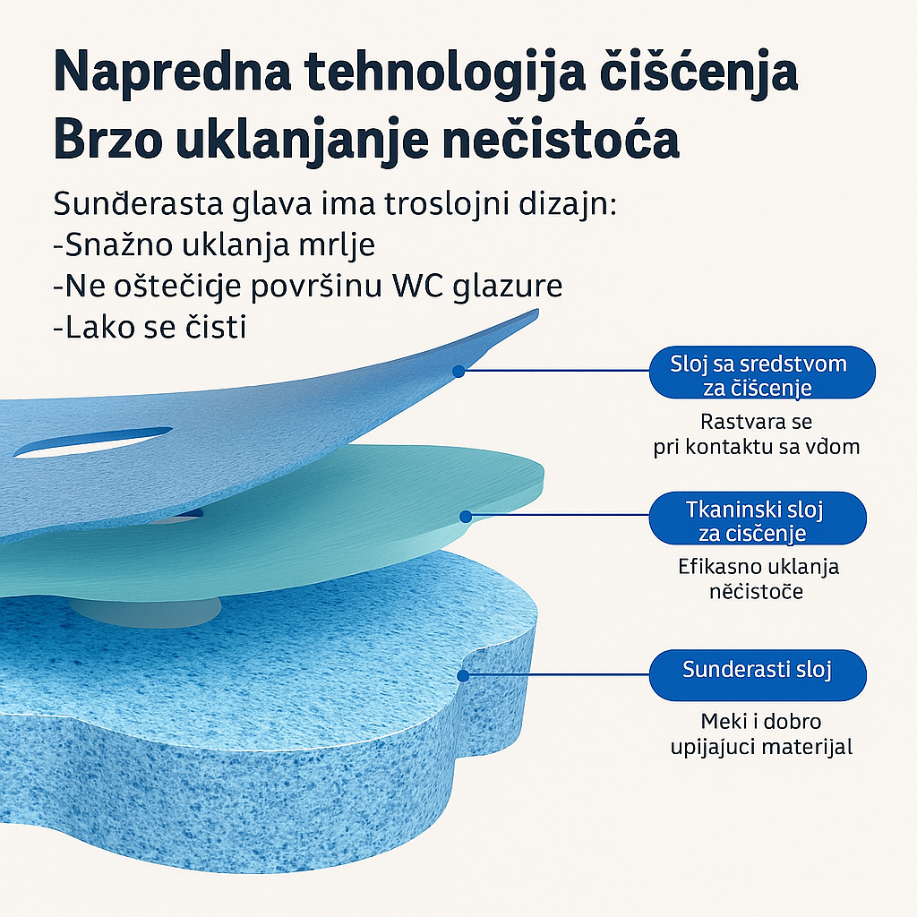 CleanBrush WC četka sa sunđerima
