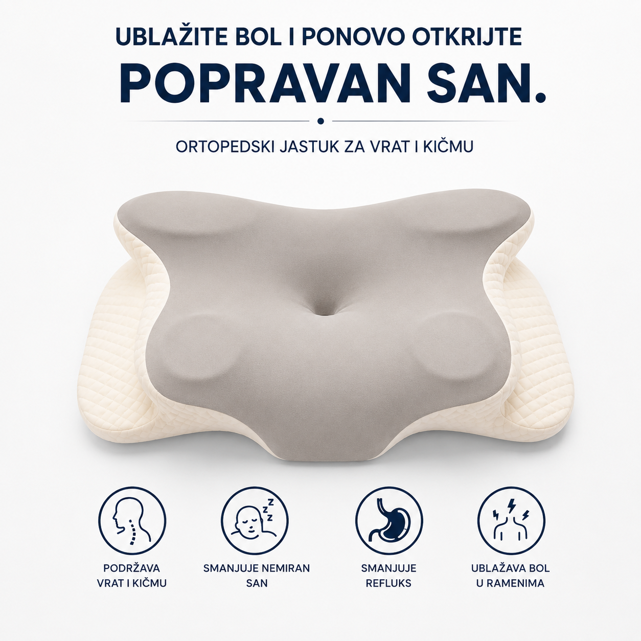 Orthopedic memory foam pillow
