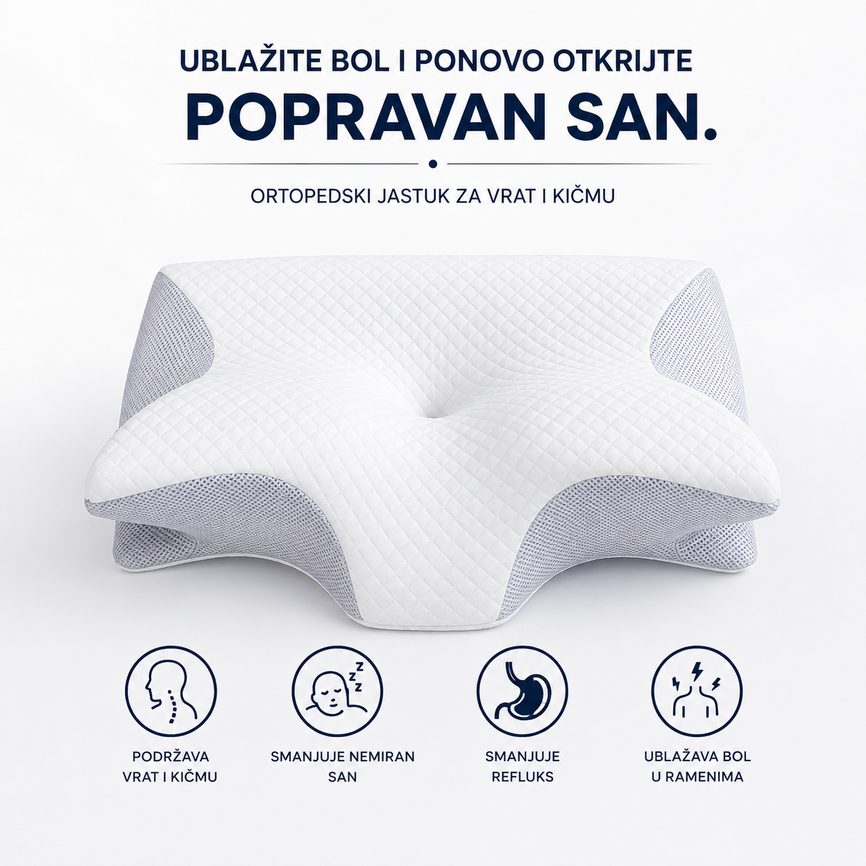 Orthopedic memory foam pillow