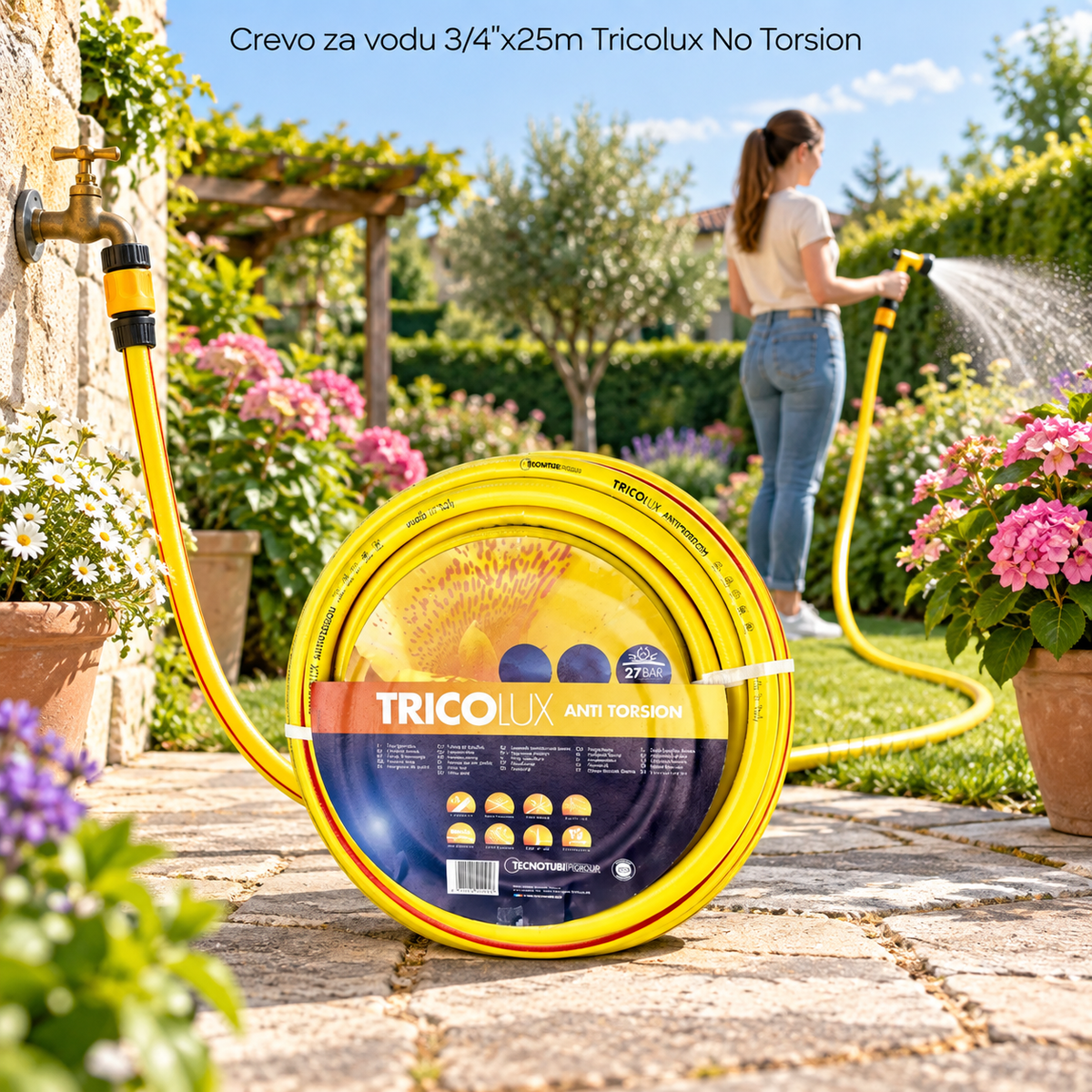 Crevo za vodu 3/4"x25m Tricolux No Torsion