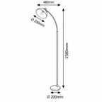 Daron podna lampa metal bela boja E27 158cm