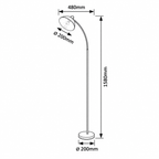 Daron podna lampa metal hrom boja E27 158cm