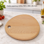 Daska jajastog oblika  350 x 290 x 16 mm