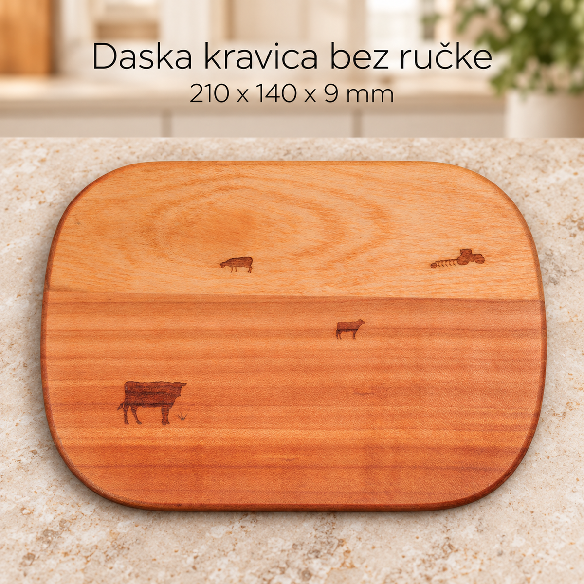 Daska kravica bez ručke  210 x 140 x 9 mm