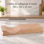 Daska za odlaganje 4 noža  390 x 130 x 30 mm