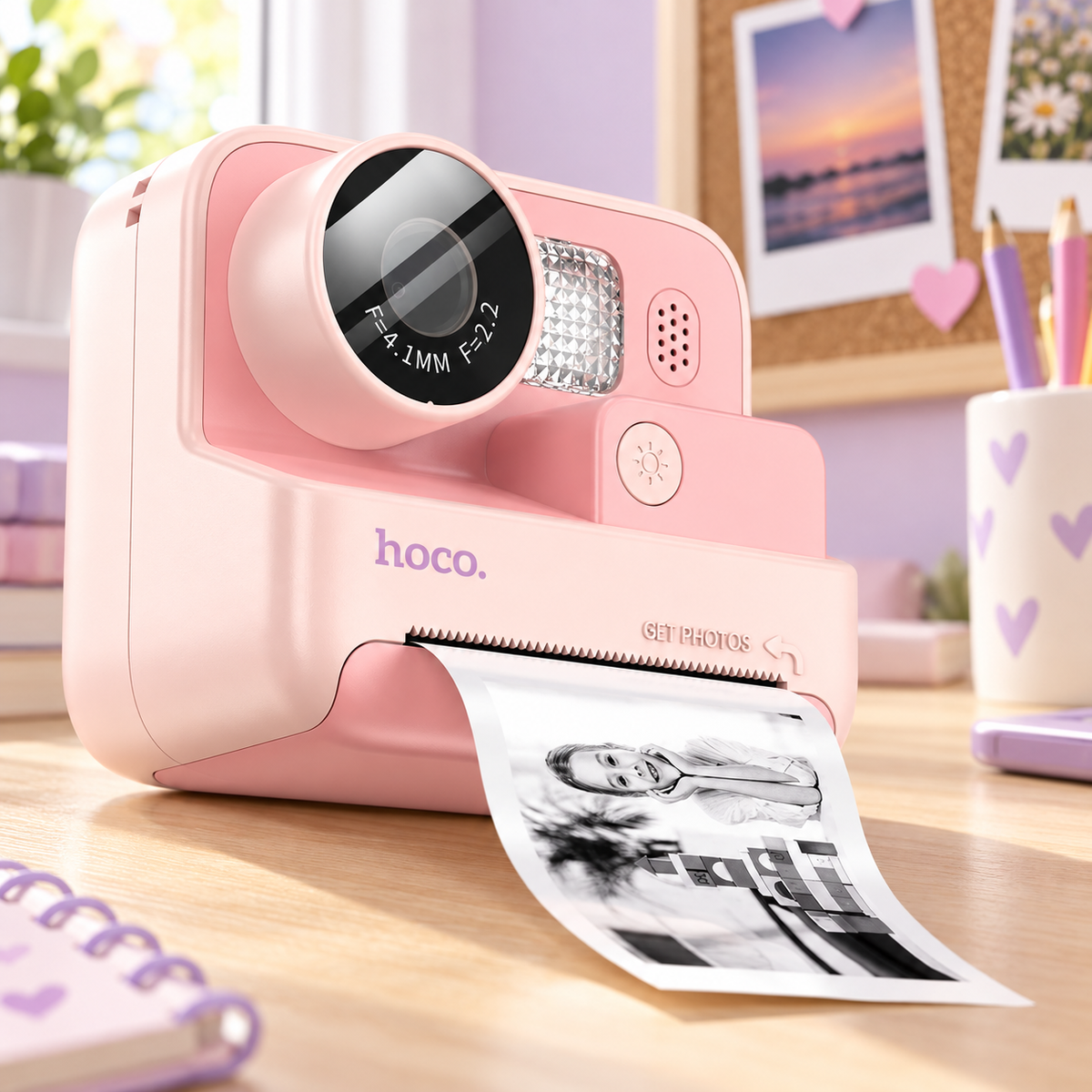 DečiJa kamera sa štampačem, 2" IPS LCD, 720p, microSD DV200 Pink