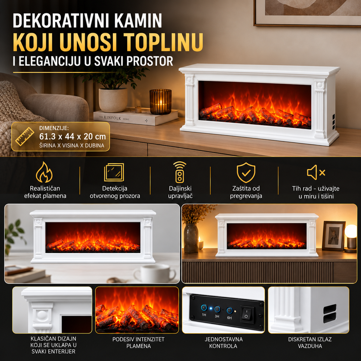 Dekorativni kamin bez grejanja LTN64FP