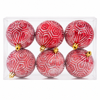 Dekorisane kugle za jelku set 6kom   6cm crvene 50688