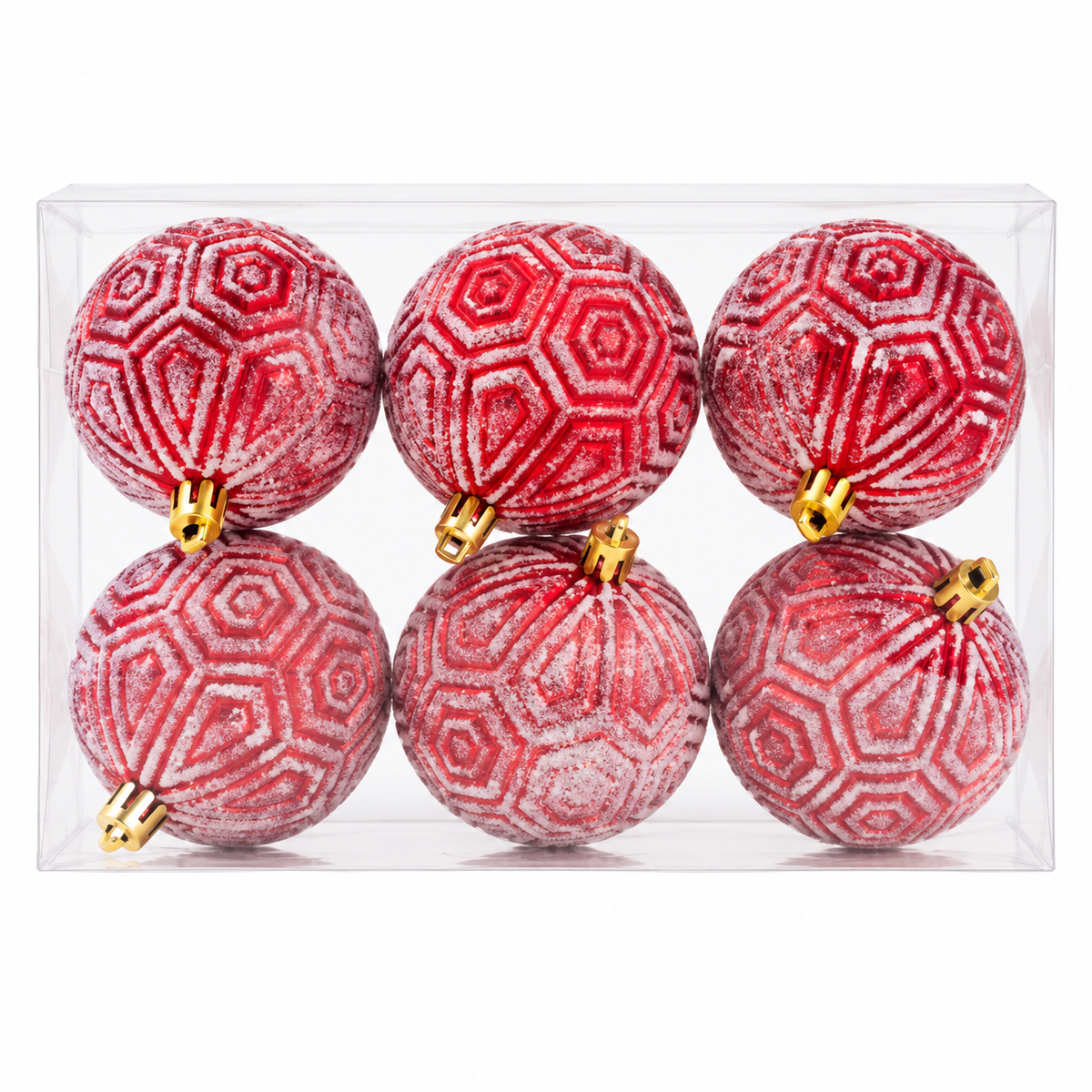 Dekorisane kugle za jelku set 6kom   6cm crvene 50688
