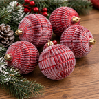Dekorisane kugle za jelku set 6kom   8cm crvene  50678