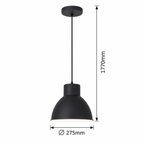 Derek Visilica E27 1x60W mat crno