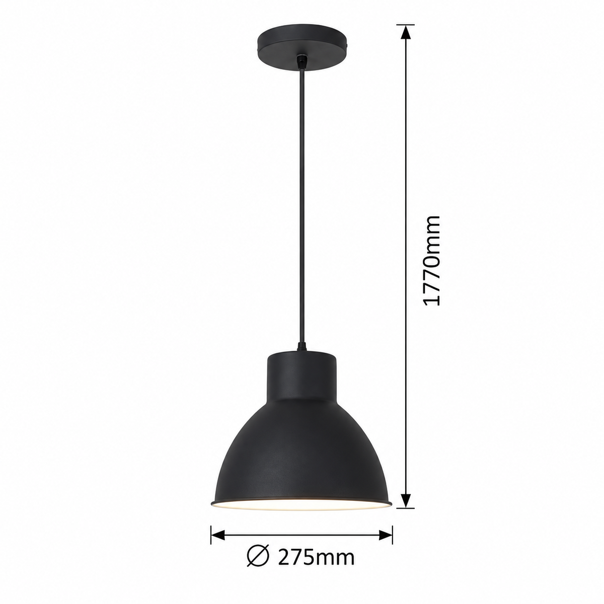 Derek Visilica E27 1x60W mat crno