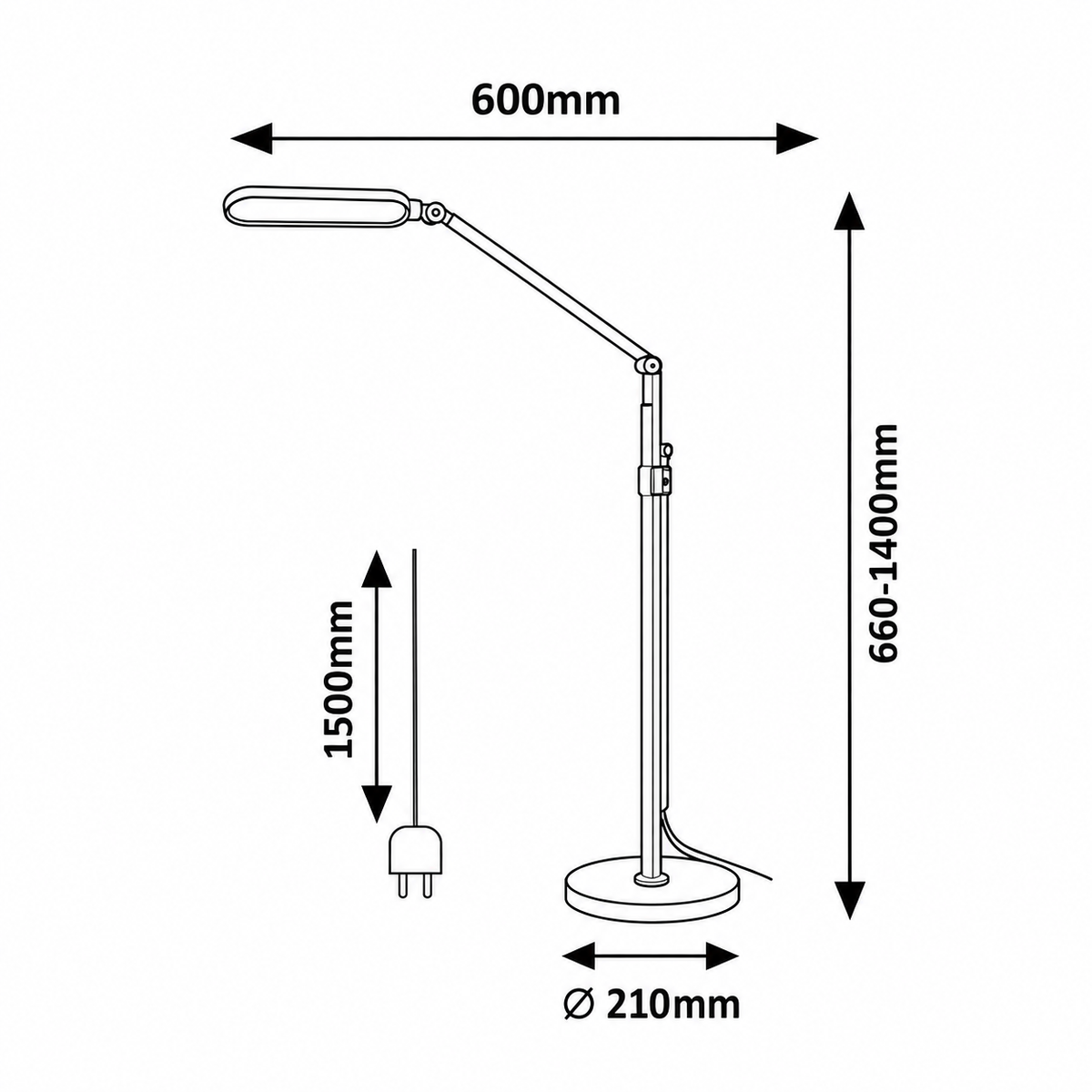 Draco podna i stona 2u1 LED 13W crna metalna