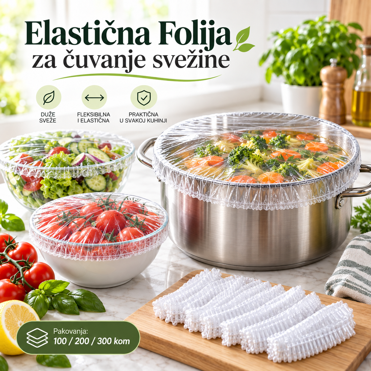 Elastična folija za čuvanje svežine hrane