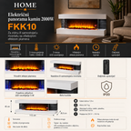 Električni panorama kamin 2000W FKK10