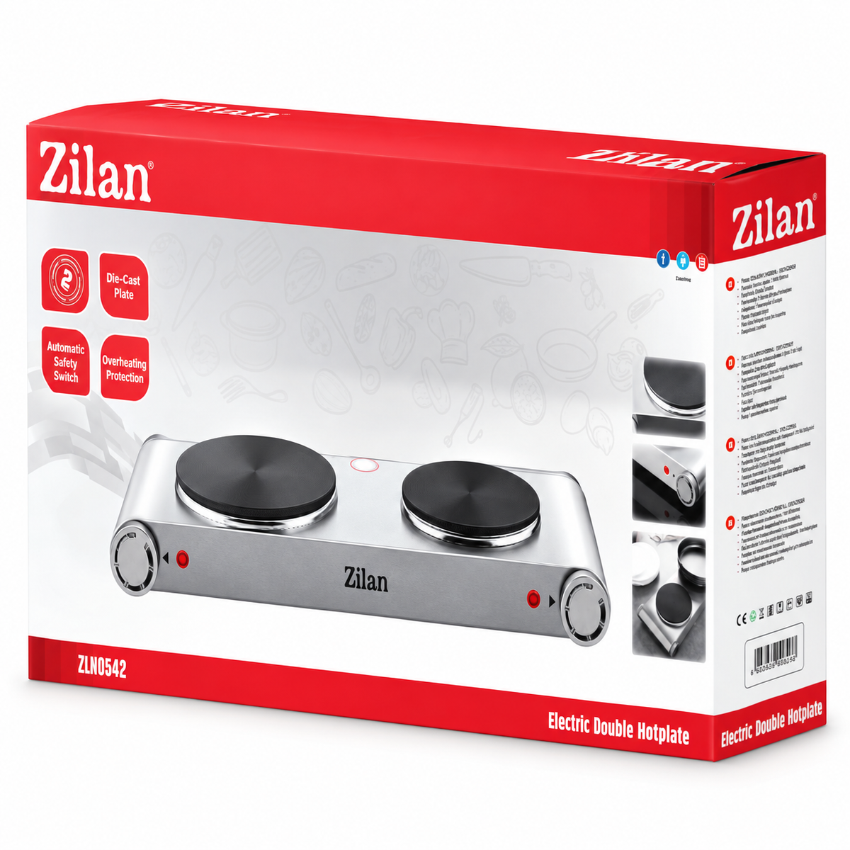Električni rešo, 2 ploče, 2250 W, INOX ZLN0542