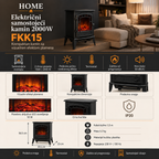 Električni samostojeći kamin 2000W FKK15