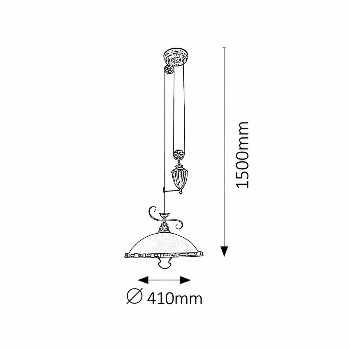 Elisett Visilica E27 1x60W bronza