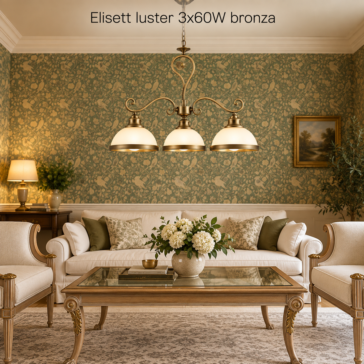 Elisett luster E27 3x60W bronza