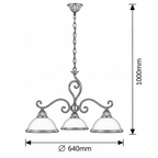 Elisett luster E27 3x60W bronza