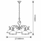 Elisett luster E27 5x60W bronza