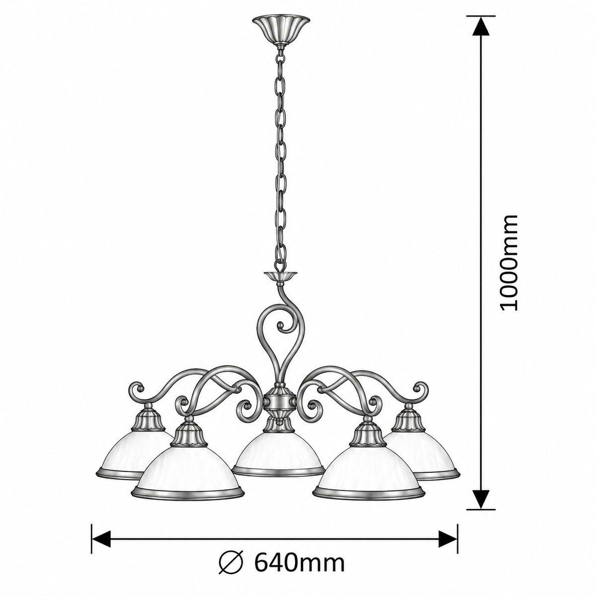 Elisett luster E27 5x60W bronza
